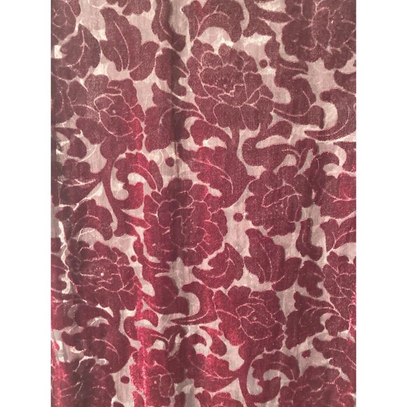Velvet Floral Shawl Maroon Dark Red Boho Hippie Goth Dark Romance Wrap - Picture 4 of 6